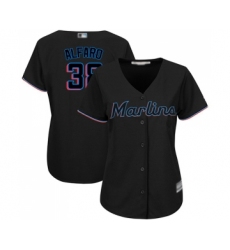 Women's Miami Marlins #38 Jorge Alfaro Replica Black Alternate 2 Cool Base Baseball Jersey
