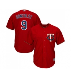 Men's Minnesota Twins #9 Marwin Gonzalez Replica Scarlet Alternate Cool Base Baseball Jersey