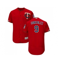 Men's Minnesota Twins #9 Marwin Gonzalez Scarlet Alternate Flex Base Authentic Collection Baseball Jersey