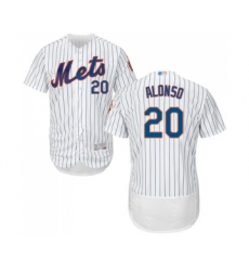 Men's New York Mets #20 Pete Alonso White Home Flex Base Authentic Collection Baseball Jersey