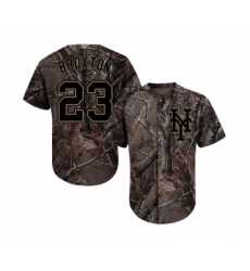 Men's New York Mets #23 Keon Broxton Authentic Camo Realtree Collection Flex Base Baseball Jersey