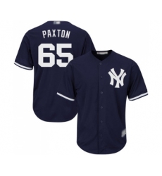 Men's New York Yankees #65 James Paxton Replica Navy Blue Alternate Baseball Jersey