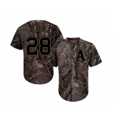 Youth Oakland Athletics #28 Matt Olson Authentic Camo Realtree Collection Flex Base Baseball Jersey