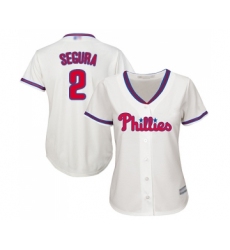 Women's Philadelphia Phillies #2 Jean Segura Replica Cream Alternate Cool Base Baseball Jersey