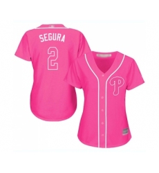 Women's Philadelphia Phillies #2 Jean Segura Replica Pink Fashion Cool Base Baseball Jersey