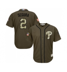 Youth Philadelphia Phillies #2 Jean Segura Authentic Green Salute to Service Baseball Jersey