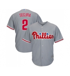 Youth Philadelphia Phillies #2 Jean Segura Replica Grey Road Cool Base Baseball Jersey