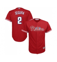 Youth Philadelphia Phillies #2 Jean Segura Replica Red Alternate Cool Base Baseball Jersey