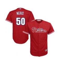 Men's Philadelphia Phillies #50 Hector Neris Replica Red Alternate Cool Base Baseball Jersey