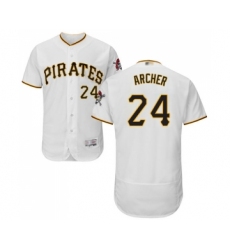 Men's Pittsburgh Pirates #24 Chris Archer White Home Flex Base Authentic Collection Baseball Jersey