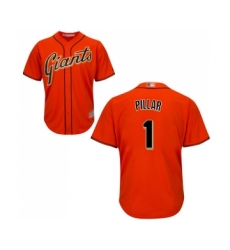 Youth San Francisco Giants #1 Kevin Pillar Replica Orange Alternate Cool Base Baseball Jersey