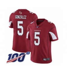 Men's Arizona Cardinals #5 Zane Gonzalez Red Team Color Vapor Untouchable Limited Player 100th Season Football Jersey