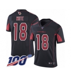 Men's Arizona Cardinals #18 Kevin White Limited Black Rush Vapor Untouchable 100th Season Football Jersey