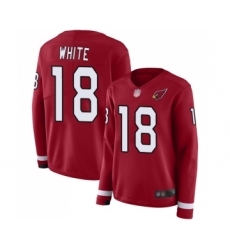 Women's Arizona Cardinals #18 Kevin White Limited Red Therma Long Sleeve Football Jersey