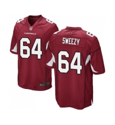 Men's Arizona Cardinals #64 J.R. Sweezy Game Red Team Color Football Jersey