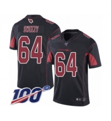 Men's Arizona Cardinals #64 J.R. Sweezy Limited Black Rush Vapor Untouchable 100th Season Football Jersey