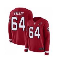 Women's Arizona Cardinals #64 J.R. Sweezy Limited Red Therma Long Sleeve Football Jersey