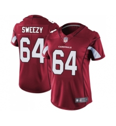 Women's Arizona Cardinals #64 J.R. Sweezy Red Team Color Vapor Untouchable Limited Player Football Jersey