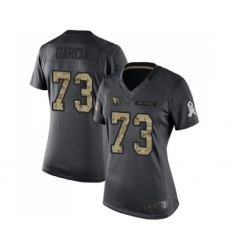 Women's Arizona Cardinals #73 Max Garcia Limited Black 2016 Salute to Service Football Jersey