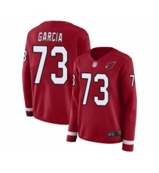 Women's Arizona Cardinals #73 Max Garcia Limited Red Therma Long Sleeve Football Jersey