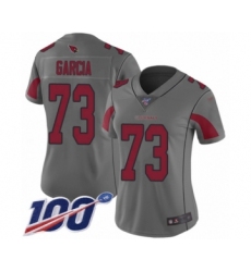 Women's Arizona Cardinals #73 Max Garcia Limited Silver Inverted Legend 100th Season Football Jersey