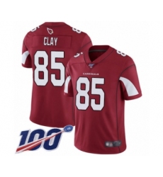 Men's Arizona Cardinals #85 Charles Clay Red Team Color Vapor Untouchable Limited Player 100th Season Football Jersey