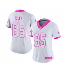 Women's Arizona Cardinals #85 Charles Clay Limited White Pink Rush Fashion Football Jersey