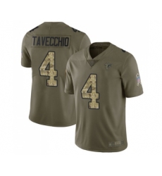 Men's Atlanta Falcons #4 Giorgio Tavecchio Limited Olive Camo 2017 Salute to Service Football Jersey