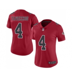 Women's Atlanta Falcons #4 Giorgio Tavecchio Limited Red Rush Vapor Untouchable Football Jersey