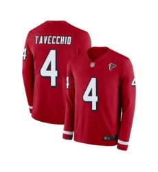Youth Atlanta Falcons #4 Giorgio Tavecchio Limited Red Therma Long Sleeve Football Jersey