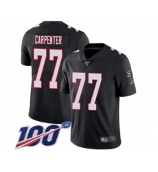Men's Atlanta Falcons #77 James Carpenter Black Alternate Vapor Untouchable Limited Player 100th Season Football Jersey