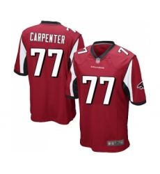Men's Atlanta Falcons #77 James Carpenter Game Red Team Color Football Jersey