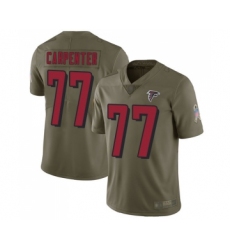 Men's Atlanta Falcons #77 James Carpenter Limited Olive 2017 Salute to Service Football Jersey