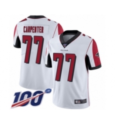 Men's Atlanta Falcons #77 James Carpenter White Vapor Untouchable Limited Player 100th Season Football Jersey