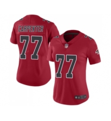 Women's Atlanta Falcons #77 James Carpenter Limited Red Rush Vapor Untouchable Football Jersey