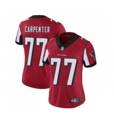 Women's Atlanta Falcons #77 James Carpenter Red Team Color Vapor Untouchable Limited Player Football Jersey