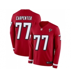 Youth Atlanta Falcons #77 James Carpenter Limited Red Therma Long Sleeve Football Jersey