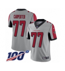 Youth Atlanta Falcons #77 James Carpenter Limited Silver Inverted Legend 100th Season Football Jersey