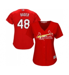 Women's St. Louis Cardinals #48 Harrison Bader Replica Red Alternate Cool Base Baseball Jersey