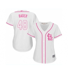 Women's St. Louis Cardinals #48 Harrison Bader Replica White Fashion Cool Base Baseball Jersey