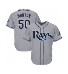 Youth Tampa Bay Rays #50 Charlie Morton Replica Grey Road Cool Base Baseball Jersey