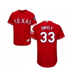 Men's Texas Rangers #33 Drew Smyly Red Alternate Flex Base Authentic Collection Baseball Jersey