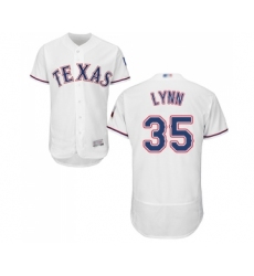 Men's Texas Rangers #35 Lance Lynn White Home Flex Base Authentic Collection Baseball Jersey