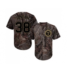 Youth Texas Rangers #38 Danny Santana Authentic Camo Realtree Collection Flex Base Baseball Jersey