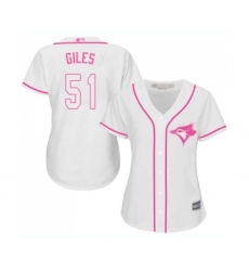 Women's Toronto Blue Jays #51 Ken Giles Replica White Fashion Cool Base Baseball Jersey