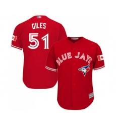 Youth Toronto Blue Jays #51 Ken Giles Replica Scarlet Alternate Baseball Jersey