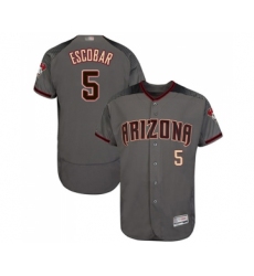 Men's Arizona Diamondbacks #5 Eduardo Escobar Grey Road Authentic Collection Flex Base Baseball Jersey