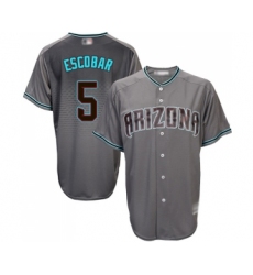 Men's Arizona Diamondbacks #5 Eduardo Escobar Replica Gray Turquoise Cool Base Baseball Jersey