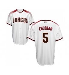 Men's Arizona Diamondbacks #5 Eduardo Escobar Replica White Home Cool Base Baseball Jersey