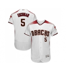 Men's Arizona Diamondbacks #5 Eduardo Escobar White Home Authentic Collection Flex Base Baseball Jersey